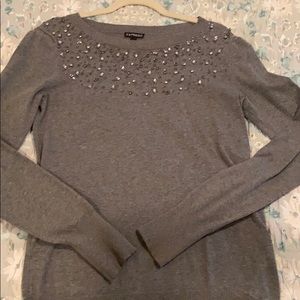 Grey bedazzled express sweatshirt